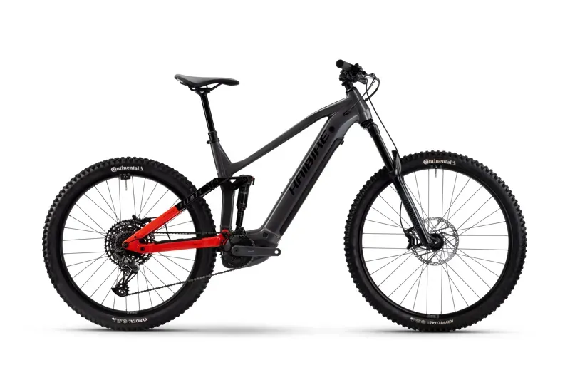 Haibike Allmtn 4 eMountain Bike in Silver/Red/Black