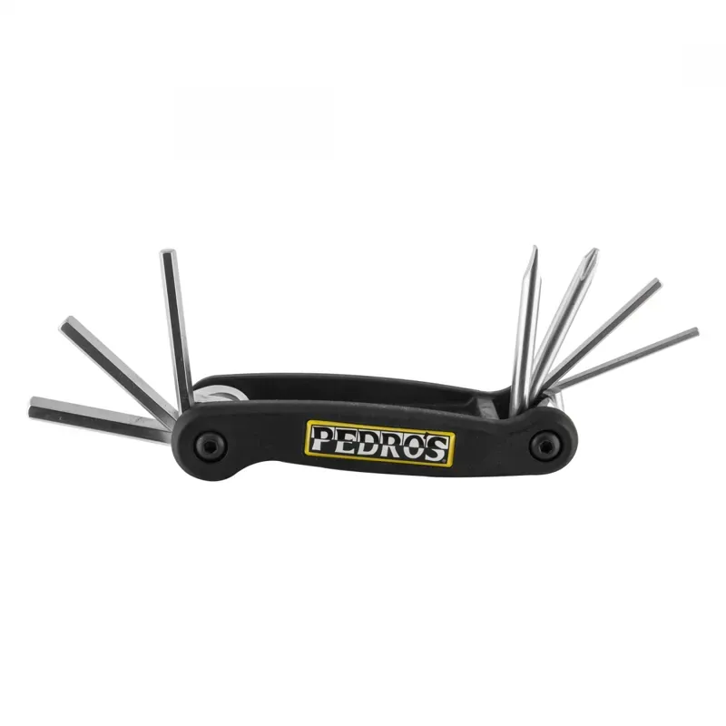 Pedro's 7-function Folding Hex Wrench Tool w/ Screwdrivers in Black