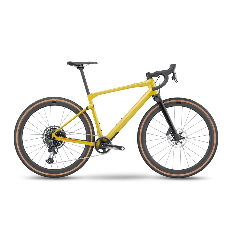 BMC Unrestricted LT ONE Gravel Bike in Mustard/Red/Black