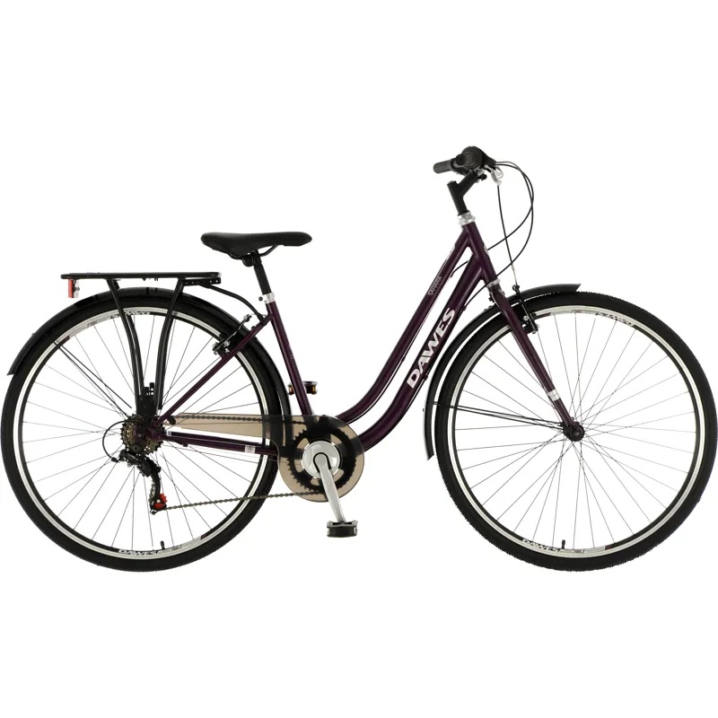 Dawes Sahara Low Step Urban Hybrid Bike in Plum
