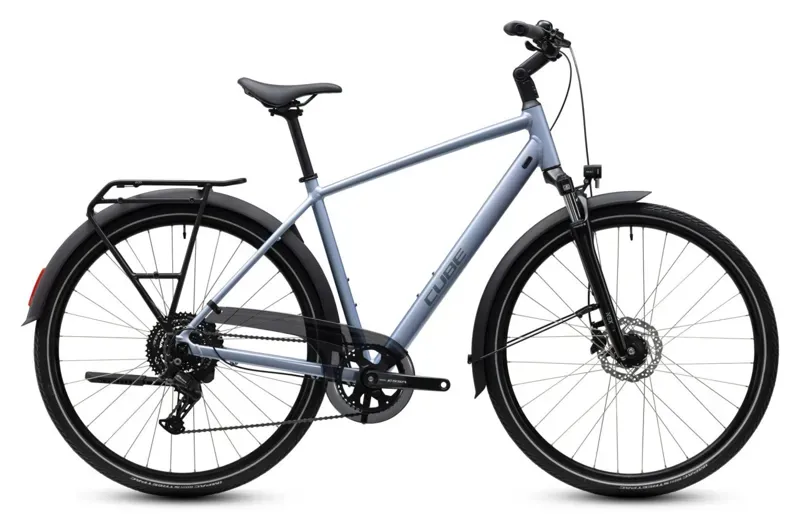 Cube Touring One Hybrid Bike in Silverblue/Reflex
