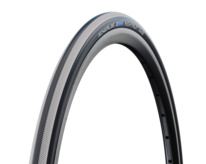 Schwalbe RightRun Tyre for Wheelchairs 26x7/8-inch in Grey Stripes