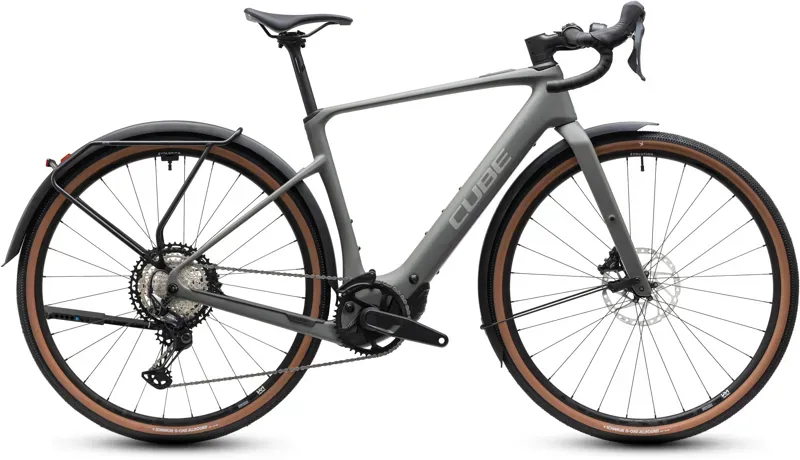 Cube Nuroad Hybrid C:62 Race 400X FE eGravel Bike in Old Grey/Grey